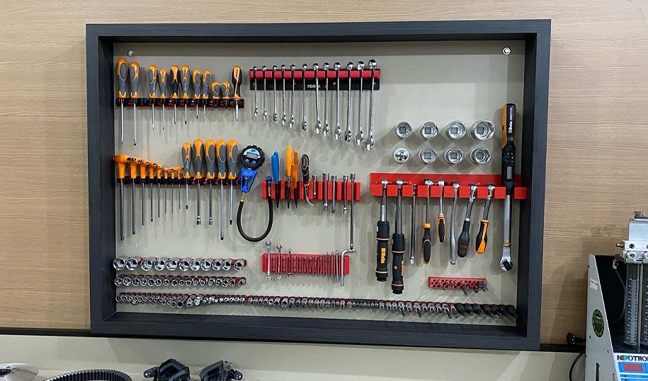 Painel de ferramentas organizadas